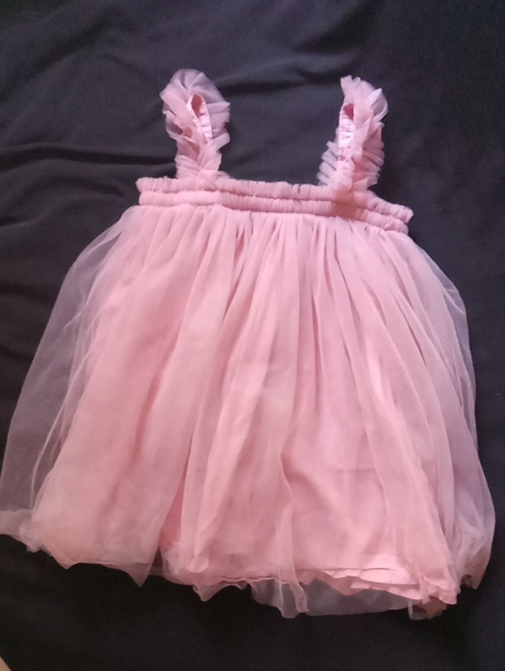 SHEIN Pink Ruffled Tulle Party Dress for Girls